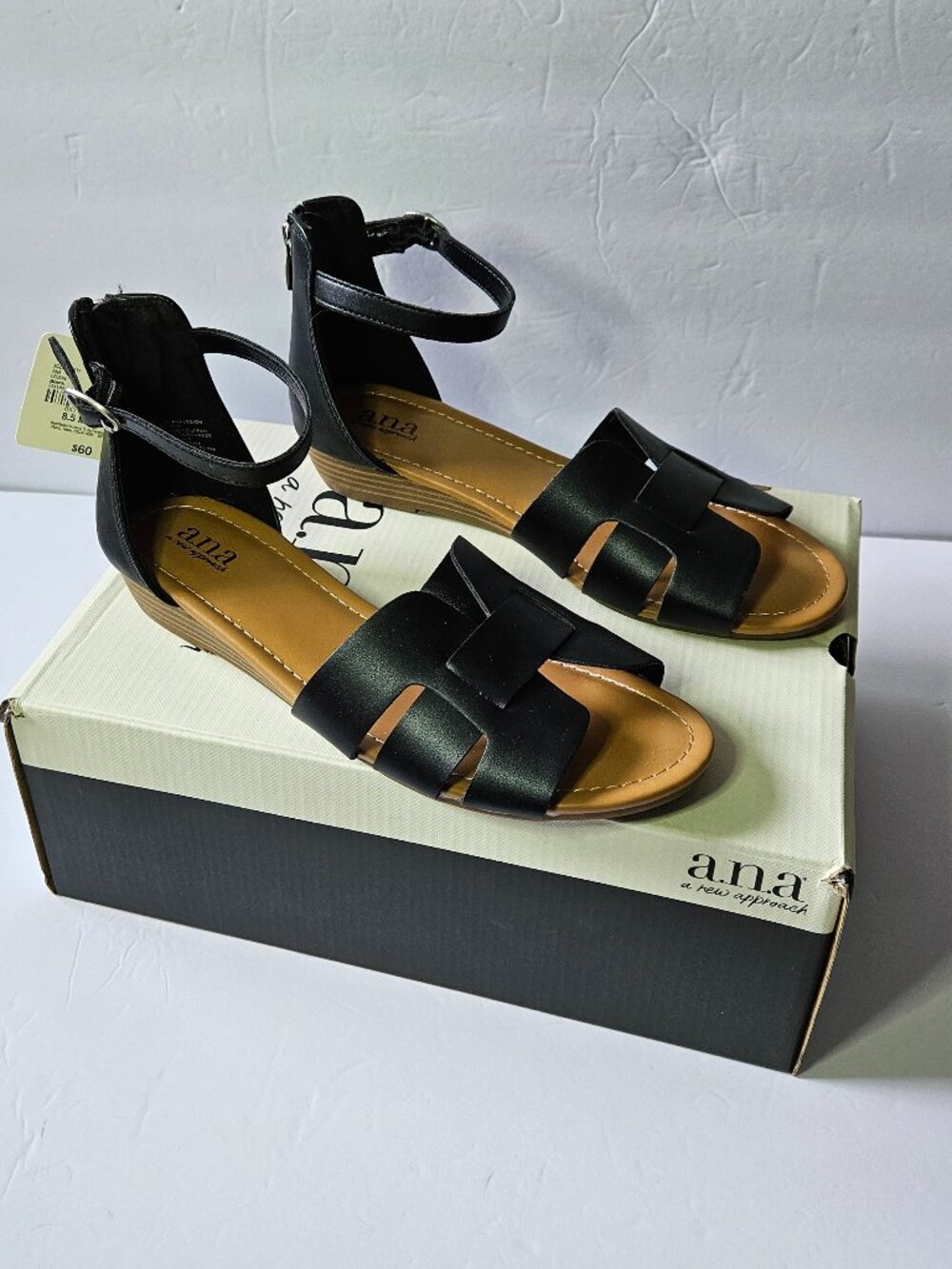 a.n.a Legion Black Women's Ankle-Strap Sandals Size 8.5